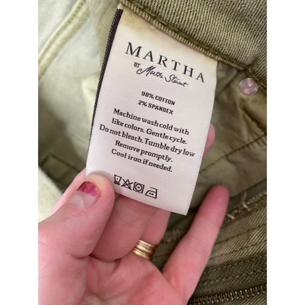 Martha Stewart Women's Mid-Rise Skinny Jeans, Sage Green, Olive, NWT Size 14 - Picture 9 of 9